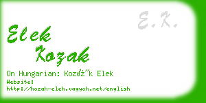 elek kozak business card